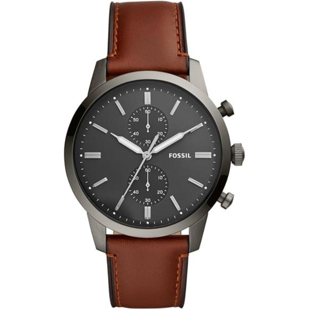 Men's Watch With Chronograph Display And Genuine Leather Band